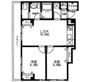 東京都北区滝野川５丁目 賃貸マンション 2LDK