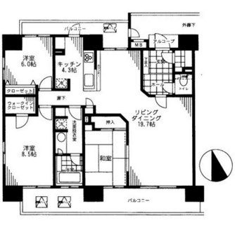 東京都台東区橋場１丁目 賃貸マンション 3LDK