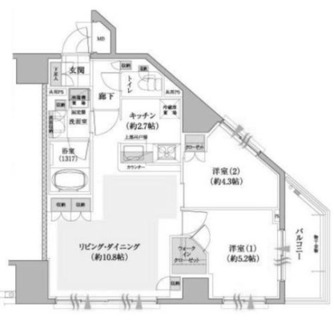 東京都文京区小石川１丁目 賃貸マンション 2LDK