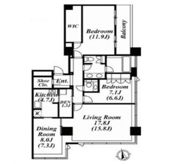東京都港区三田１丁目 賃貸マンション 2LDK