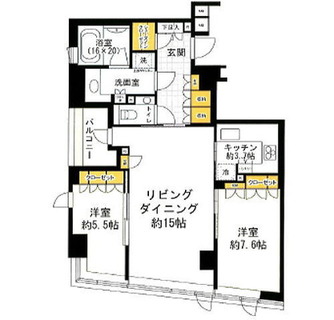 東京都港区三田２丁目 賃貸マンション 2LDK