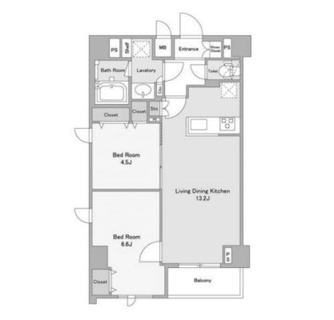 東京都北区田端新町２丁目 賃貸マンション 2LDK