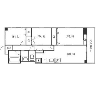 東京都北区滝野川２丁目 賃貸マンション 3DK